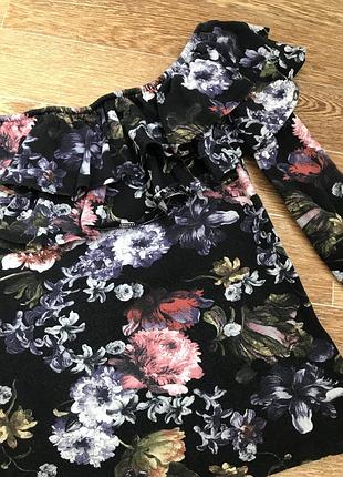 Лонгслив кофта h&m в квітковий принт 3
