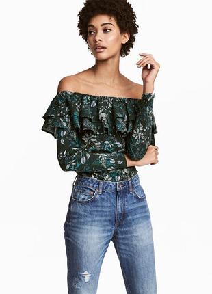 Лонгслив кофта h&m в квітковий принт 6