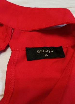 Красная свободная блуза с чокером и широким рукавом3 фото