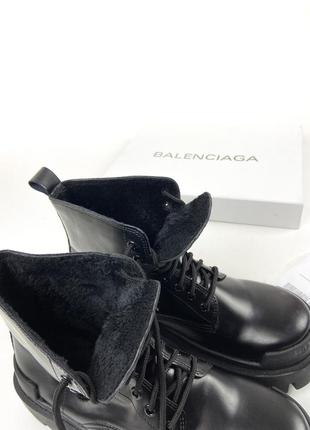 Strike lace-up boot black (мех) женские черные утепленные ботинки с мехом бренд жіночі чорні ботінуи тренд6 фото
