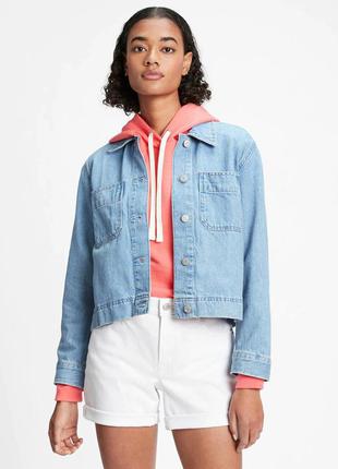 Укороченная джинсовая куртка женская gap