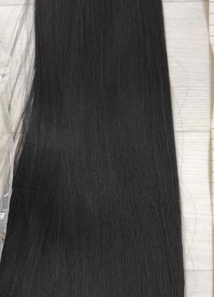 Хвост, оттенок 1в(чёрный), шиньон, искусственные волосы, трессы3 фото