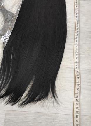 Хвост, оттенок 1в(чёрный), шиньон, искусственные волосы, трессы2 фото