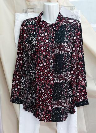 Удлиненная рубашка в мелкие цветы