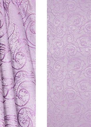 Порт'єрна тканина для штор жаккард бузкового кольору з малюнком1 фото