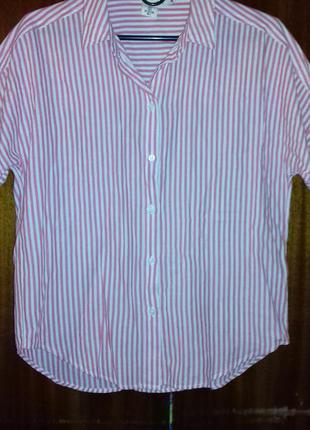 Красная рубашка в полоску белая рубашка в линию полосатая рубашка оверсайз.5 фото