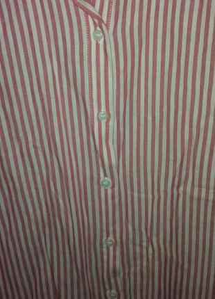 Красная рубашка в полоску белая рубашка в линию полосатая рубашка оверсайз.7 фото