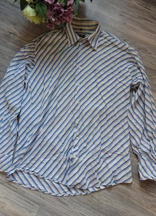 Чоловіча сорочка тканина жатка в смужку р. 48/501 фото