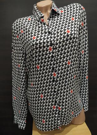 Сорочка принт "гусяча лапка" качечки,гусочку steilmann