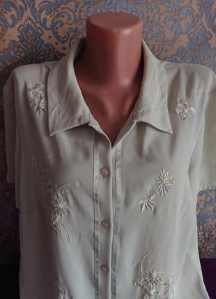 Женская блуза с вышивкой блузка блузочка большой размер батал 50 /52/542 фото