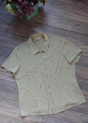 Женская блуза с вышивкой блузка блузочка большой размер батал 50 /52/546 фото