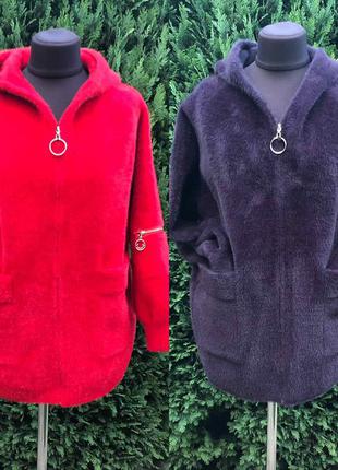 Курточка шубка пальто з вовни альпаки батал