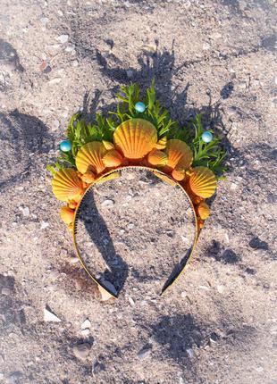 Корона русалки помаранчева короона аріель