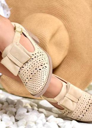 Распродажа!!! замшевые босоножки туфли лоферы с перфорацией.