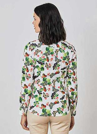Актуальная рубашка, блузка полоска дорогой бренд цветочный принт бренда hawes& curtis fitted,р.12.10 фото
