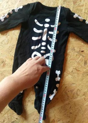 Костюм скелетик скелет на кроху 0-3 м на хэллоуин код хс235 фото