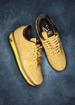 Кроссовки nike air force yellow\brown