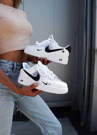 Кросівки air force 1 white black кроссовки8 фото