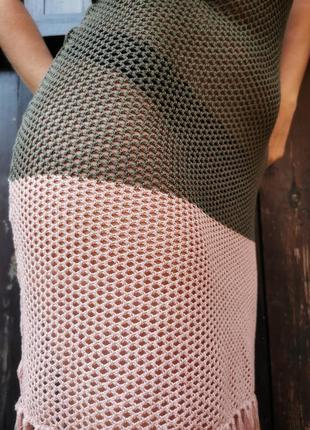 Сукня сітка в'язане з бахромою primark міді пляжне3 фото