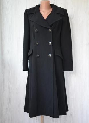 Пальто черное приталеное, а-силует р.101 фото