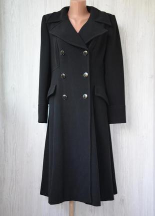 Пальто черное приталеное, а-силует р.108 фото
