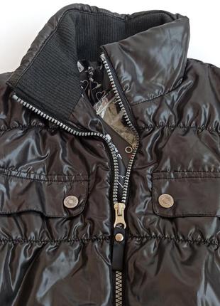 Стильная комбинированная демисезонная черная куртка oggi 44 46 48 50