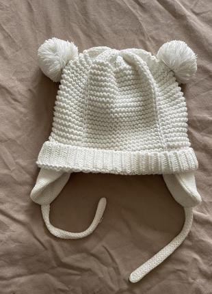 Дитяча зимова шапка на завязках
