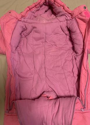 Зимний осенний розовый комбинезон на девочку 74 см3 фото