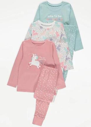 Яркая красивая трикотажная пижама для девочки george великобритания 100% хлопок
