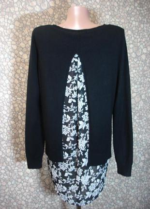 Трикотажная туника с  комбинированной блузой "george" 48-50 р   камбоджа