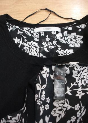 Трикотажная туника с  комбинированной блузой "george" 48-50 р   камбоджа5 фото