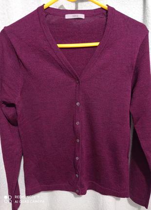 Р1. шерстяной мериносовая шерсть бордовый кардиган меринос вовна вовняний на пуговицах