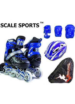 Комплект роликів scale sports blue (сша). від 28 до 37 розміру.