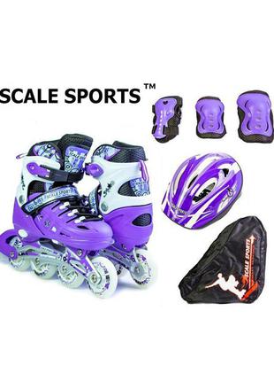 Комплект роликів scale sports violet (сша). від 28 до 37 розміру.