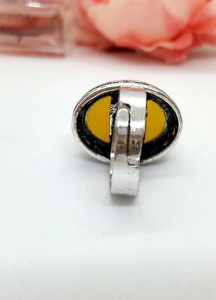 💍💛 кольцо безразмерное овал мини натуральный камень тонированный кварц под янтарь5 фото