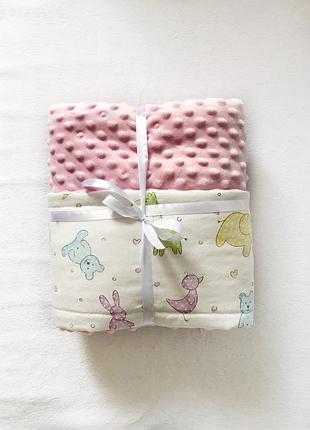 Детский плюшевый плед розовый