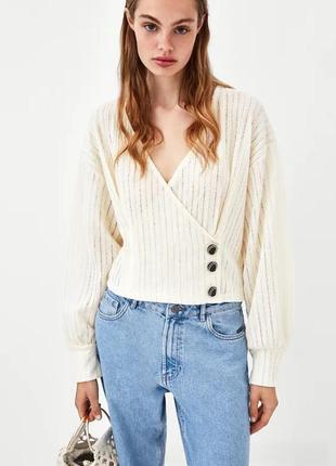 Кофта с объемными рукавами zara