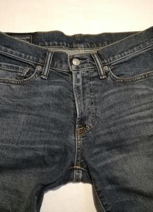Мужские темносиние джинсы abercrombie & fitch kennan straight stretch3 фото