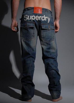 Мужские синие винтажные ретро джинсы superdry denim mill2 фото