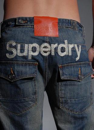 Мужские синие винтажные ретро джинсы superdry denim mill3 фото