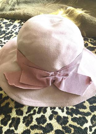 Шляпка розовая с бантиком tonak