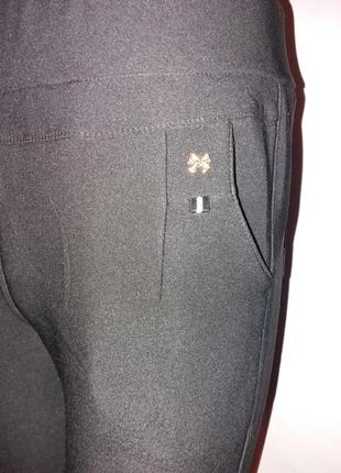Тёплые черные штаны, легинцы, лосины с начесом3 фото