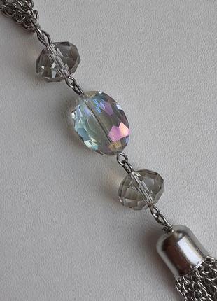 Ожерелье, подвеска с кисточкой из цепочек4 фото