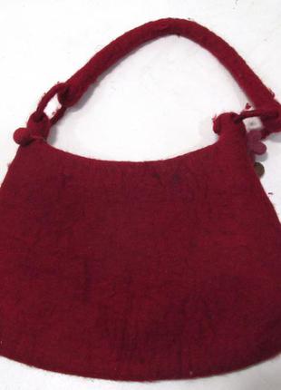 Ексклюзивная шерстяная сумочка ethical, бордовая, отл сост!2 фото