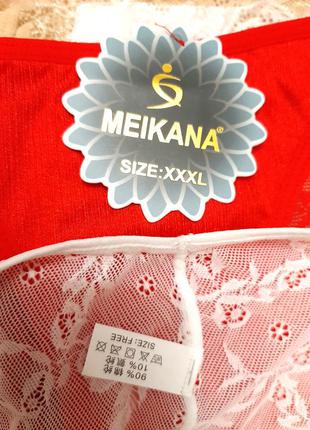 Трусы трусики женские красные с кружевом микрофибра meikana5 фото