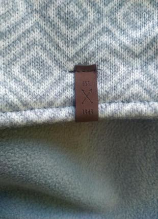 Крутой многофункциональный серый с принтом шарф снуд двусторонний флис + орнамент...