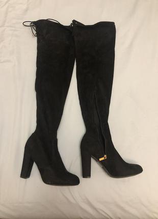 Ботфорты замшевые