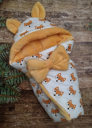 Конверт на выписку с ушками махровый, деми, зима, лето