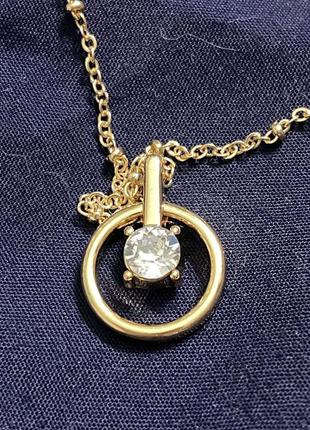 Цепочка и кулончик с кристаллом swarovski