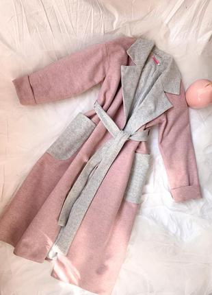 Пальто, длинное розовое пальто